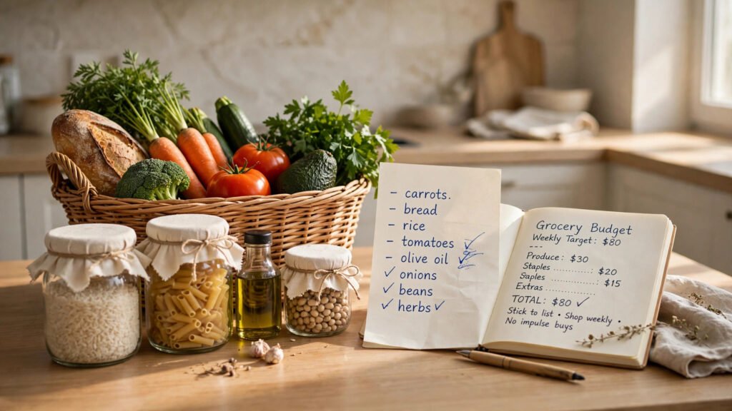 How to build a grocery budget that actually sticks with a weekly shopping list