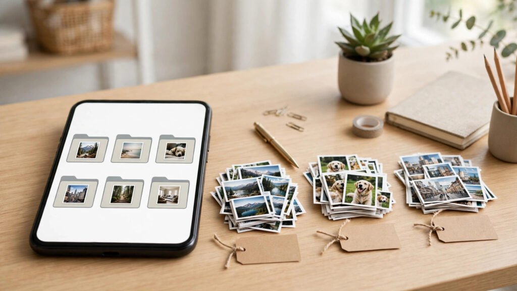 How to organize phone photos into albums on a smartphone