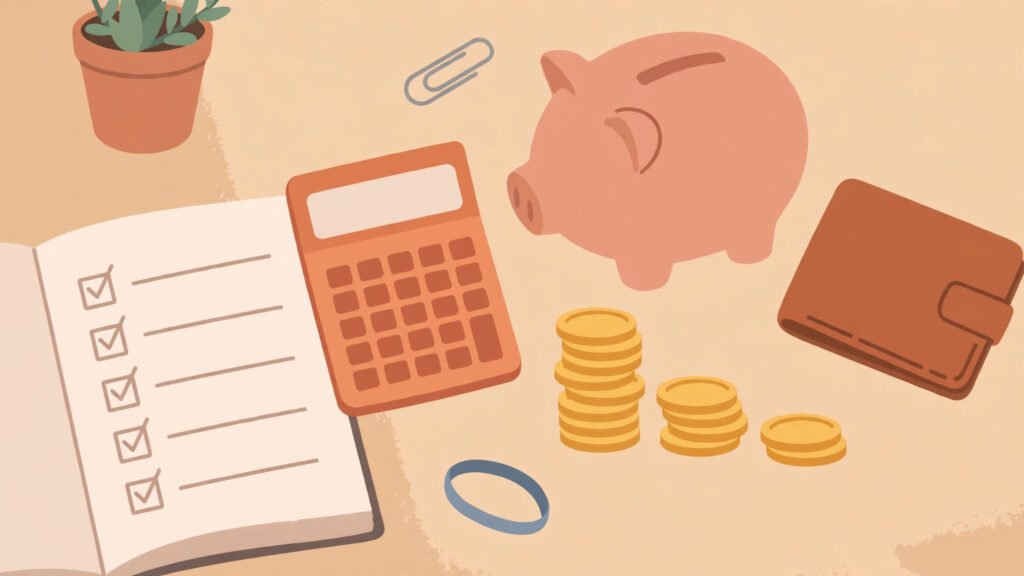 How to pay off debt on a low income checklist notebook calculator piggy bank coins