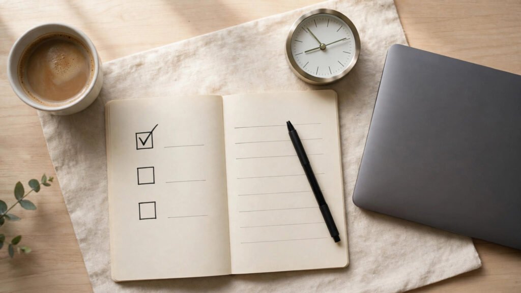 How to prioritize your to-do list when everything feels urgent — notebook checklist on a tidy desk
