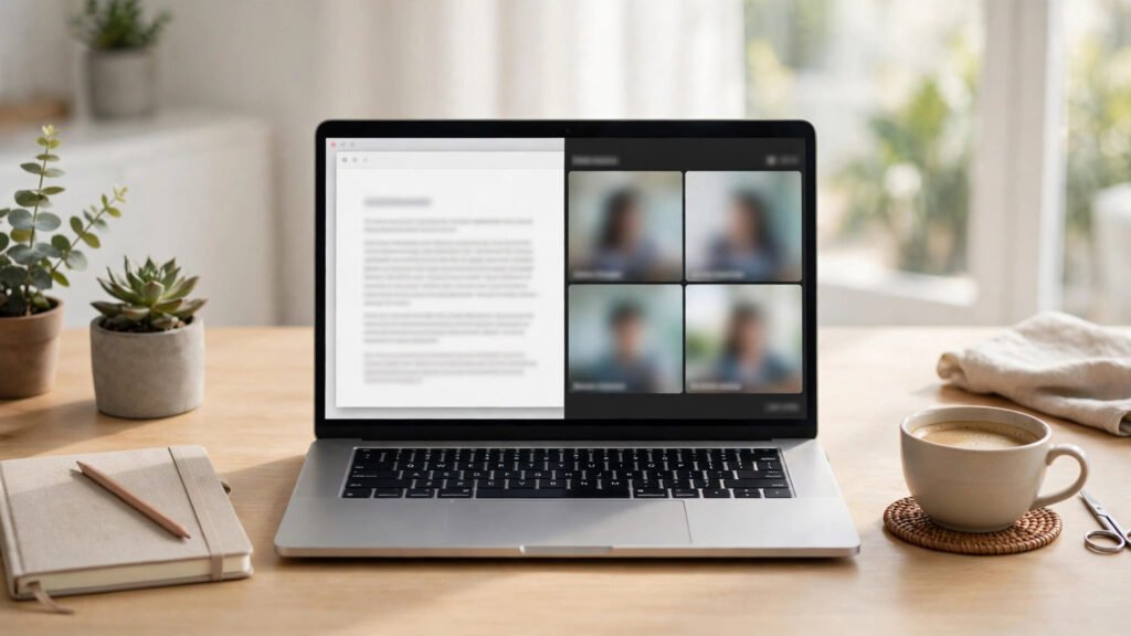 How to use split screen to work on two windows at once on a laptop