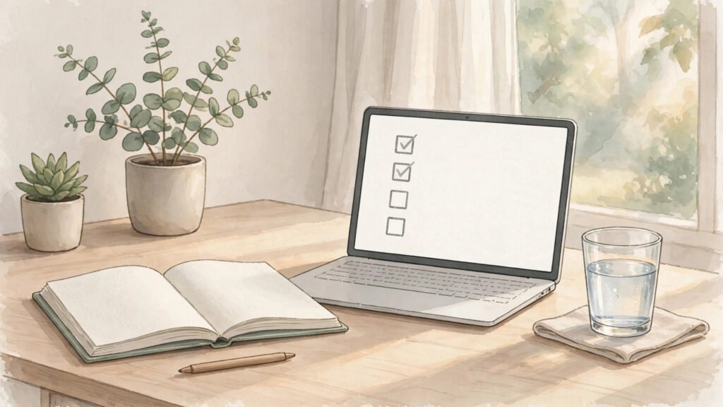 How to stop multitasking and focus on one task at a time at a tidy desk